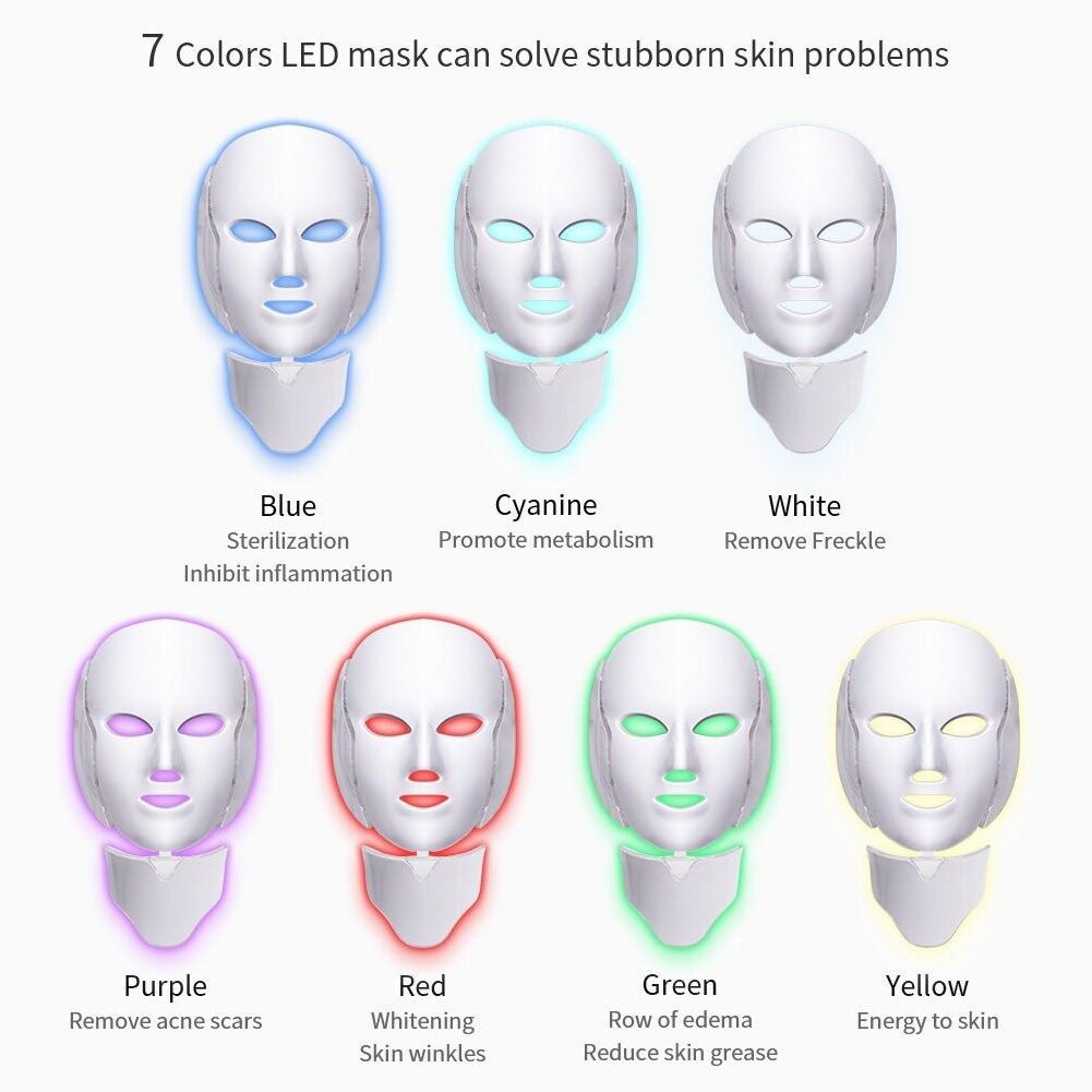Professional LED Light Therapy Mask Therapy Acne Mask Neck Beauty Led Mask(WITHOUT NECK)