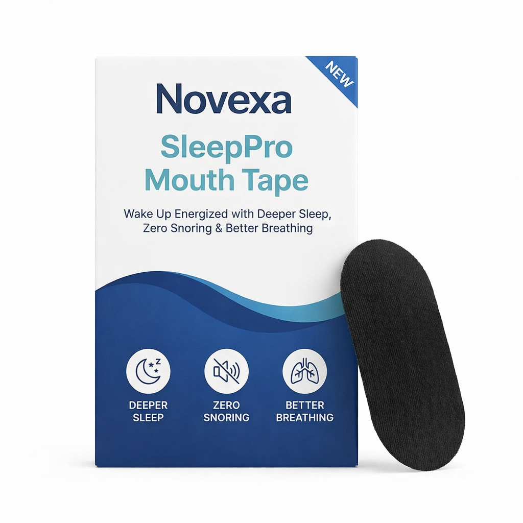 Novexa SleepPro Mouth Tape - Wake Up Energized with Deeper Sleep, Zero Snoring & Better Breathing