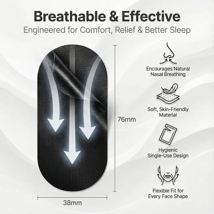 Novexa SleepPro Mouth Tape - Wake Up Energized with Deeper Sleep, Zero Snoring & Better Breathing