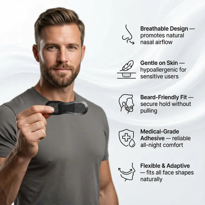 Novexa SleepPro Mouth Tape - Wake Up Energized with Deeper Sleep, Zero Snoring & Better Breathing